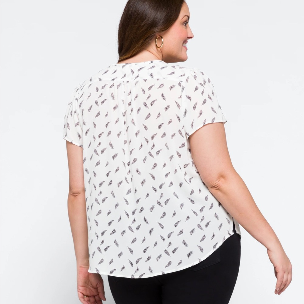 Linnette Split Neck Smocked Blouse - image 2